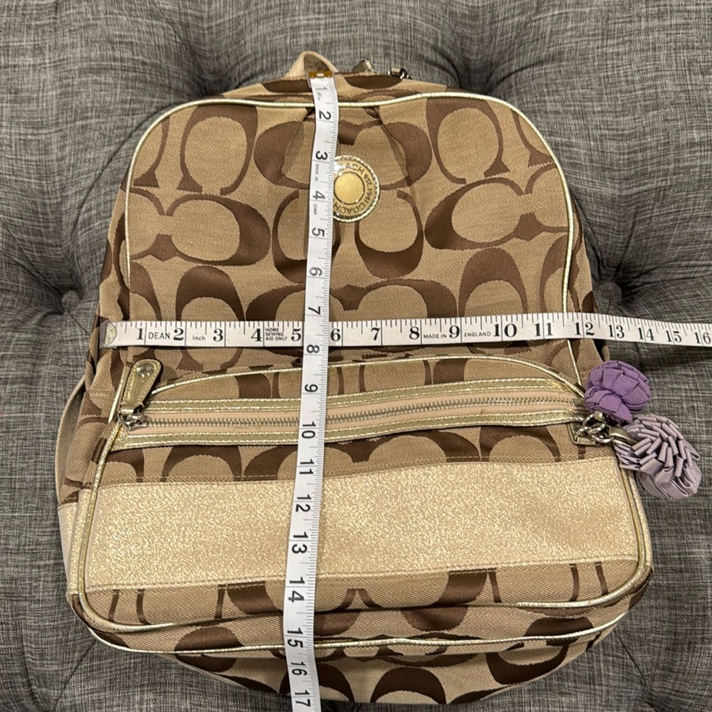 Coach Bag Vintage Signature Logo Brown and Tan Monogram Backpack - Picture 16 of 16